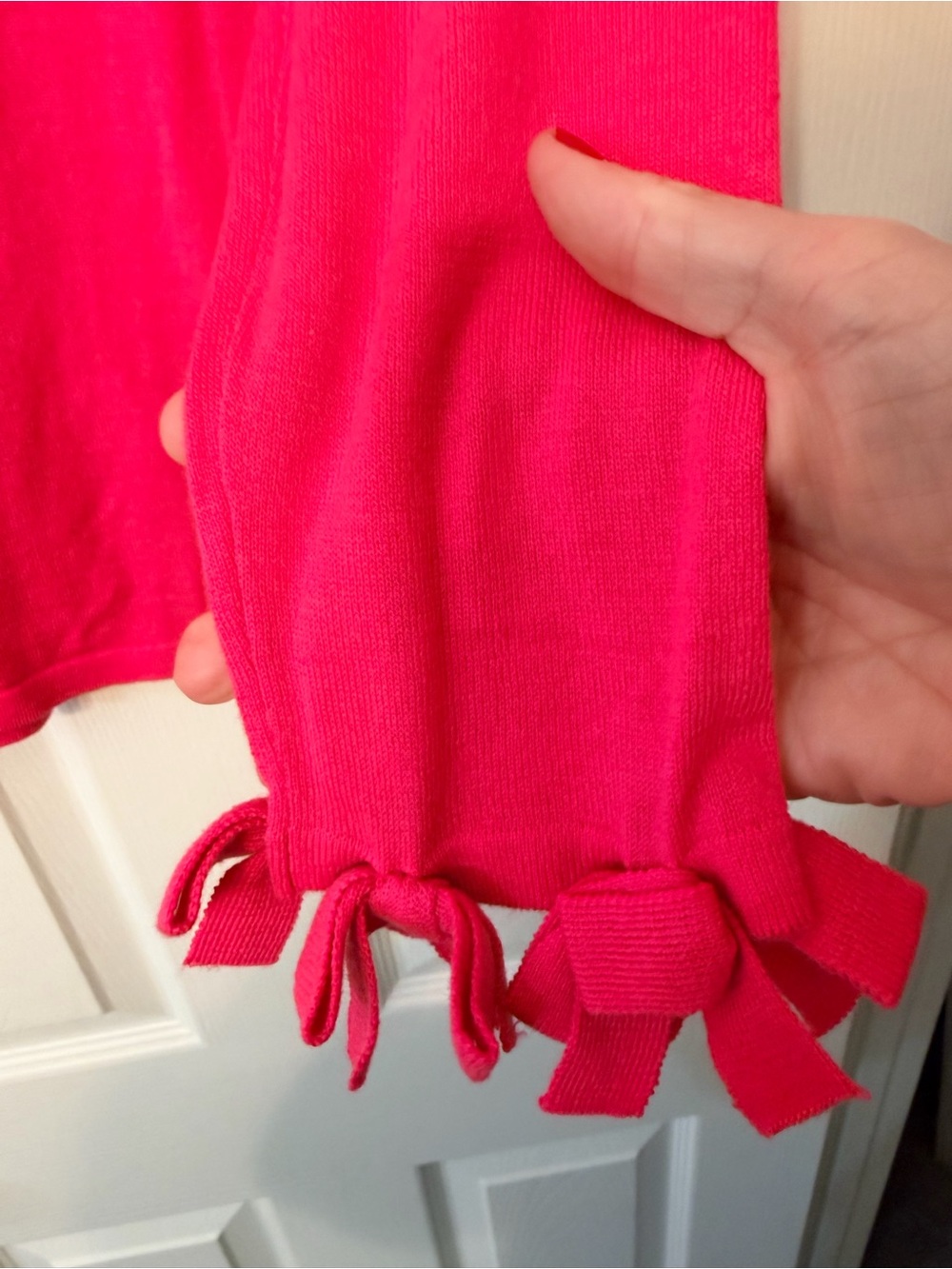 Gretchen Scott Designs Vibrant Hot Pink Button-Down Top with Floral Collar - Picture 5 of 6